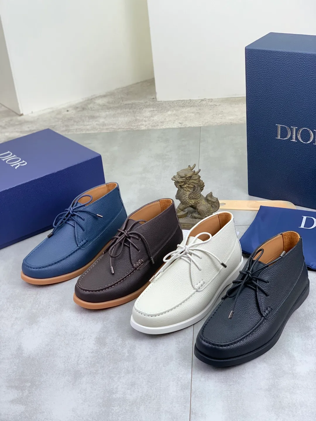 Men's Men's Shoes 💰P580 New Niuli💰High Version 💎💎💎Dior Original! Top Italian purchasing agent! Men's high-top business casual leather shoes, original imported calfskin upper, oiled edges, ultimate texture, gentleman style, imported cowhide lining inside, top-quality original Italian rubber outsole, first-class workmanship, top quality! Size: 39-44 (45 customized)